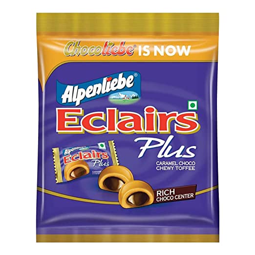Alpenliebe eclairs plus caramel choco creamy  flavour